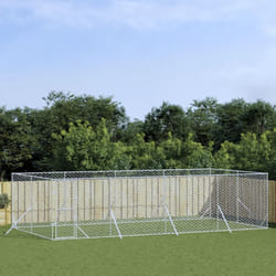 Vidaxl - Chenil d'extérieur pour chiens argenté 8x4x2 m acier galvanisé