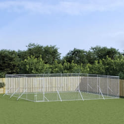 Vidaxl - Chenil d'extérieur pour chiens argenté 8x8x2 m acier galvanisé