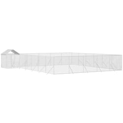 Vidaxl - Chenil d'extérieur pour chiens avec toit argenté 12x12x2,5 m