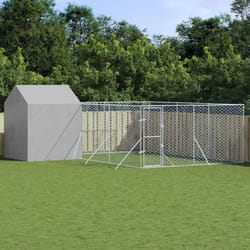 Vidaxl - Chenil d'extérieur pour chiens avec toit argenté 6x6x2,5 m