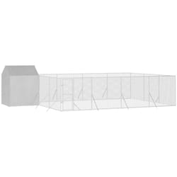 Vidaxl - Chenil d'extérieur pour chiens avec toit argenté 10x6x2,5 m