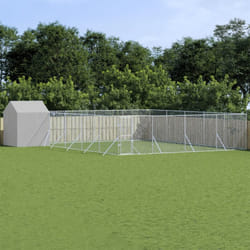 Vidaxl - Chenil d'extérieur pour chiens avec toit argenté 10x10x2,5 m