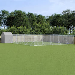Vidaxl - Chenil d'extérieur pour chiens avec toit argenté 12x12x2,5 m