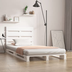 vidaXL Cadre de lit Blanc 90x190 cm Bois de pin massif Simple - 90 x 190 cm