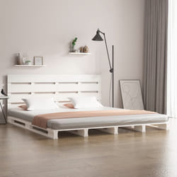 vidaXL Cadre de lit sans matelas blanc 140x190 cm bois de pin massif - 140 x 190 cm