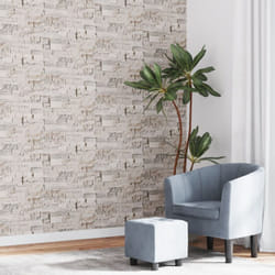 Papier peint 3D aspect de pierre crème 10x0,53 m non tissé Vidaxl