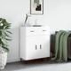 vidaXL Buffet Blanc brillant 69,5x34x90 cm Bois d'ingénierie