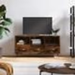 vidaXL Meuble TV chêne fumé 102x36x50 cm bois d'ingénierie