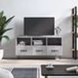 vidaXL Meuble TV gris béton 102x36x50 cm bois d'ingénierie