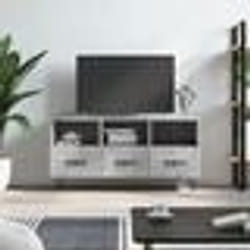 vidaXL Meuble TV gris béton 102x36x50 cm bois d'ingénierie