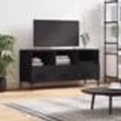 vidaXL Meuble TV noir 102x36x50 cm bois d'ingénierie