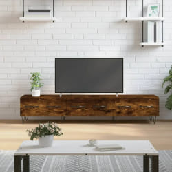 vidaXL Meuble TV Chêne fumé 150 cm
