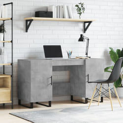vidaXL Bureau gris béton 140x50x75 cm bois d'ingénierie