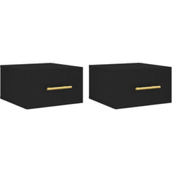 Vidaxl - Tables de chevet murales 2 pcs noir 35x35x20 cm