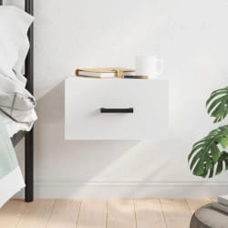 vidaXL Table de chevet murale Blanc