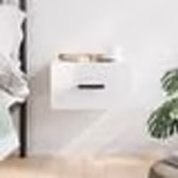 vidaXL Table de chevet murale blanc brillant 35x35x20 cm
