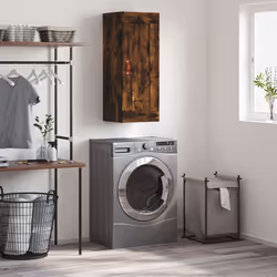 vidaXL Armoire murale chêne fumé 34,5x34x90 cm bois d'ingénierie