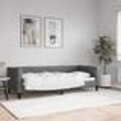 vidaXL Lit de repos sans matelas gris foncé 80x200 cm tissu - 80 x 200 cm