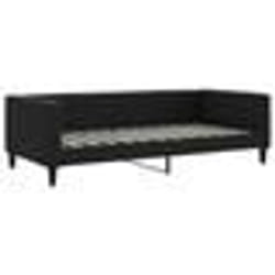 vidaXL Lit de repos sans matelas noir 100x200 cm tissu - 100 x 200 cm