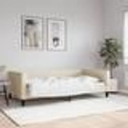 vidaXL Lit de repos crème 100x200 cm tissu - 100 x 200 cm