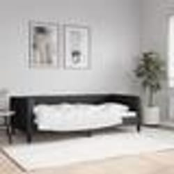 vidaXL Lit de repos sans matelas noir 90x190 cm tissu - 180 x 200 cm