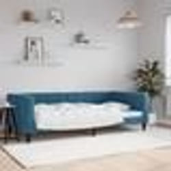 vidaXL Lit de repos sans matelas bleu 100x200 cm velours - 180 x 200 cm