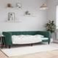 vidaXL Lit de repos sans matelas vert foncé 100x200 cm velours - 100 x 200 cm