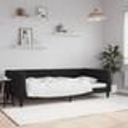 vidaXL Lit de repos sans matelas noir 100x200 cm velours - 100 x 200 cm