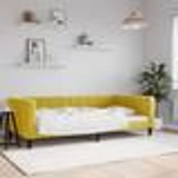vidaXL Lit de repos sans matelas jaune 100x200 cm velours - 100 x 200 cm