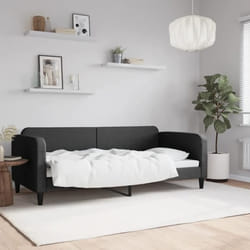 vidaXL Lit de repos sans matelas noir 90x200 cm tissu - 180 x 200 cm