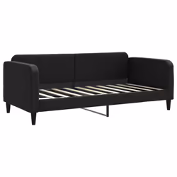 VidaXL 354045, lit sofa, Noir, mousse, Métal, Polyester, Bois, 2130 mm, 1000 mm