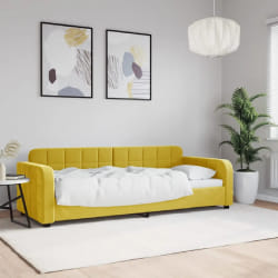 vidaXL Lit de repos sans matelas jaune 80x200 cm velours - 80 x 200 cm