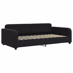 VidaXL 354062, lit sofa, Noir, mousse, Métal, Polyester, Bois, 2240 mm, 1000 mm