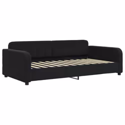 VidaXL 354069, lit sofa, Noir, mousse, Métal, Polyester, Bois, 2230 mm, 1100 mm
