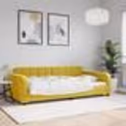 vidaXL Lit de repos sans matelas jaune 100x200 cm velours - 100 x 200 cm
