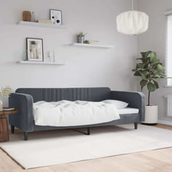 Vidaxl - Lit De Repos Sans Matelas Gris Foncé 100x200 Cm Velours