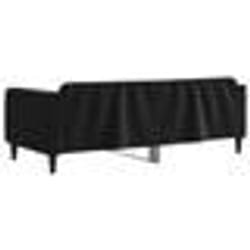 vidaXL Lit de repos sans matelas noir 100x200 cm velours - 100 x 200 cm