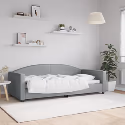 vidaXL Lit de repos sans matelas gris clair 90x200 cm tissu - 180 x 200 cm