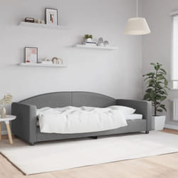vidaXL Lit de repos sans matelas gris foncé 90x200 cm tissu - 90 x 200 cm