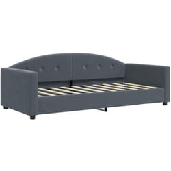 Lit de repos gris foncé 90x190 cm velours Vidaxl