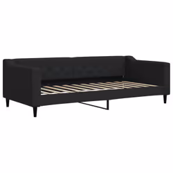VidaXL 354163, lit sofa, Noir, mousse, Métal, Polyester, Bois, 2230 mm, 1000 mm
