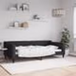 vidaXL Lit de repos sans matelas noir 100x200 cm tissu - 100 x 200 cm