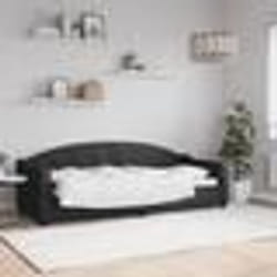 vidaXL Lit de repos sans matelas noir 80x200 cm tissu - 80 x 200 cm