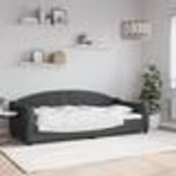 vidaXL Lit de repos sans matelas gris foncé 90x200 cm tissu - 90 x 200 cm