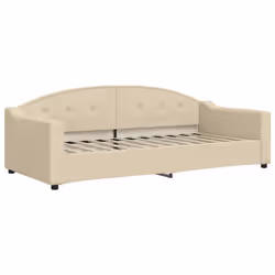VidaXL 354187, lit sofa, Crème, mousse, Métal, Polyester, Bois, 2230 mm, 1000 mm