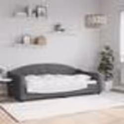 vidaXL Lit de repos sans matelas gris foncé 90x190 cm tissu - 90 x 190 cm