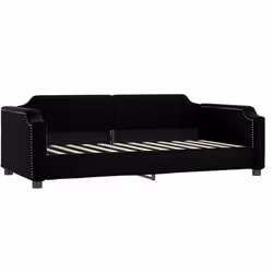 VidaXL 354207, lit sofa, Noir, mousse, Métal, Polyester, Bois, 2230 mm, 1000 mm