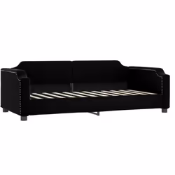 VidaXL 354212, lit sofa, Noir, mousse, Métal, Polyester, Bois, 2230 mm, 1100 mm