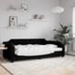 vidaXL Lit de repos sans matelas noir 90x190 cm tissu - 180 x 200 cm