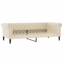 VidaXL 354224, lit sofa, Crème, mousse, Simili-cuir, Métal, Polywood, Bois, 2350 mm, 900 mm